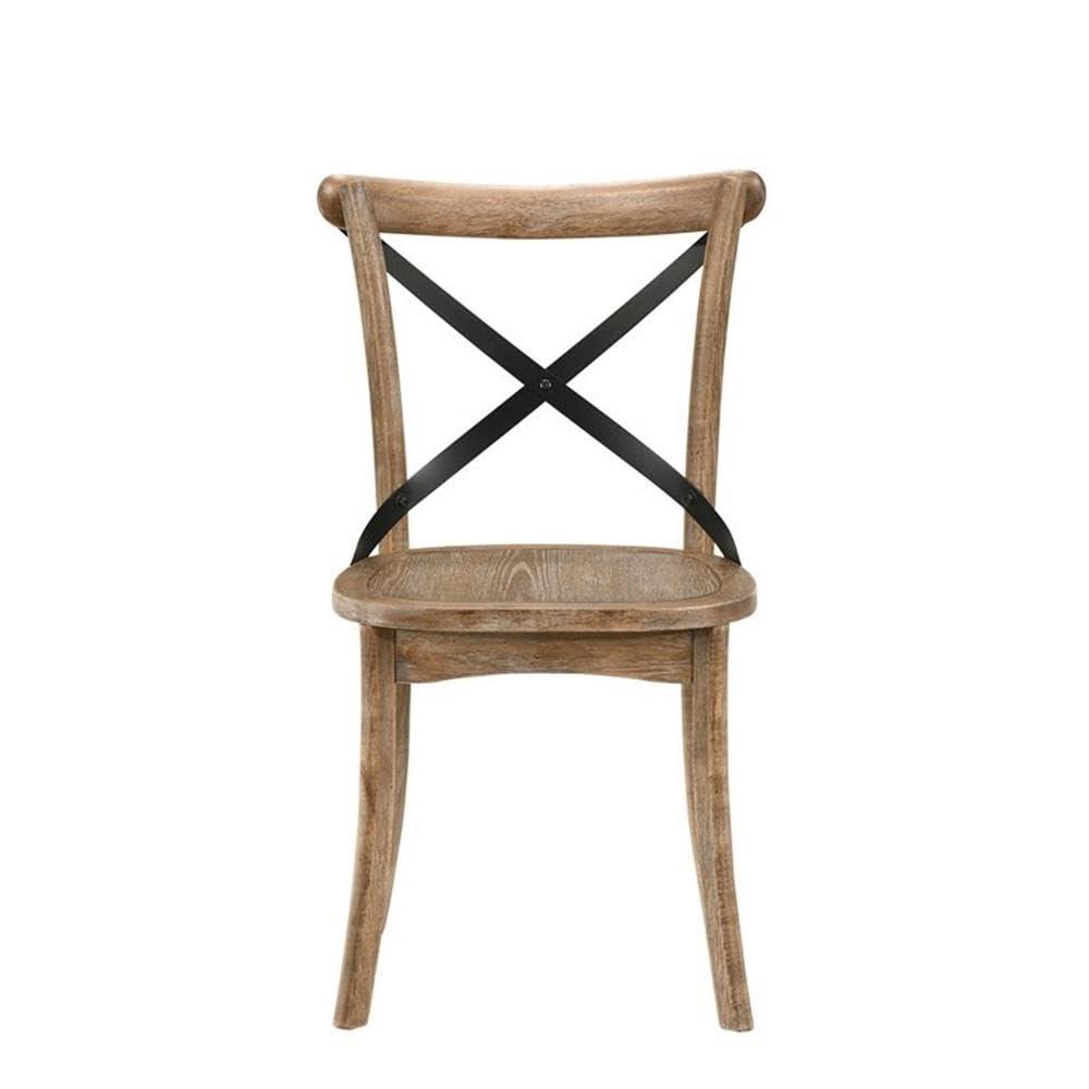 Acme Kendric Wooden Side Chair in Rustic Oak Set of 2
