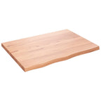 vidaXL Wall Shelf - Light Brown - Made of Treated Solid Oak Wood - Versatile Use with Live Edge Design - Varnished for Immediate Use - Maximum Load Capacity 84.7 lb