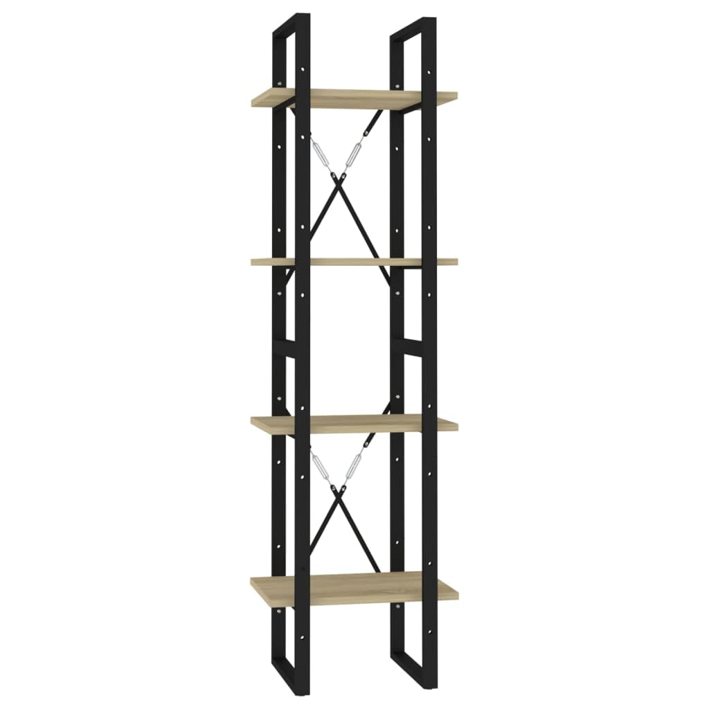 vidaXL 4-Tier Book Cabinet Sonoma Oak 15.7"x11.8"x55.1" Chipboard