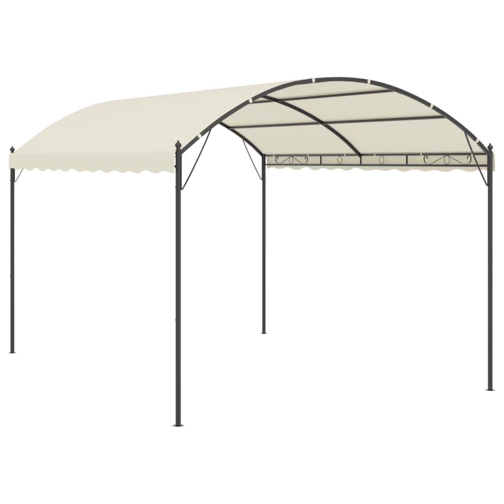 vidaXL Outdoor Black and Cream Gazebo with Waterproof Fabric Canopy & Sturdy Steel Construction - Versatile Design, Perfect for Parties, Picnics, Barbecues