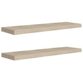 vidaXL Floating Wall Shelves 2 pcs, Honeycomb MDF and Metal Frame, Oak Finish, 35.4"x9.3"x1.5", Easy to Install, Modern Design for Home Decor