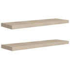vidaXL Floating Wall Shelves 2 pcs, Honeycomb MDF and Metal Frame, Oak Finish, 35.4"x9.3"x1.5", Easy to Install, Modern Design for Home Decor