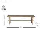 New Pacific Direct Bedford 59" Dining Bench, Brushed Smoke