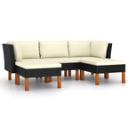 vidaXL Patio Lounge Set 5 Piece, Sectional Sofa for Outdoor Garden Yard, Patio Furniture with Cushions, Footrest, Farmhouse Modern Style