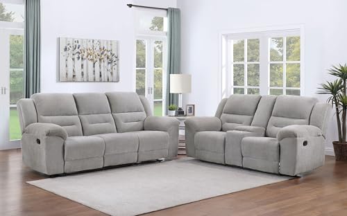 Coaster Home Furnishings Gilson 2-Piece Chenille Upholstered Sofa Set Grey