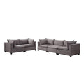 Lilola Home Madison Light Gray Fabric Sofa Loveseat Living Room Set