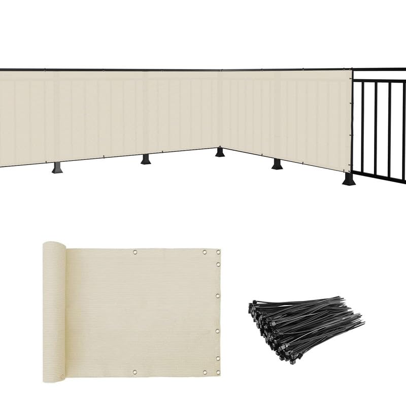 Coarbor 3'X12' Balcony Privacy Screen Fence Apartment Patio Privacy Screen Balcony Cover Balcony D  Cor 90% Blockage For Balcony