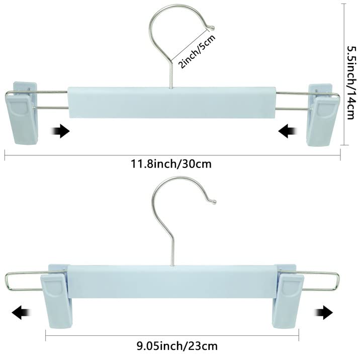 Pants Hangers With Clips Skirt Hangers For Women Plastic Clip Hangers For Pants Clothes Hangers (50Pack, Blue)