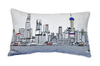 HomeRoots Cream 24' White Shanghai Daylight Skyline Lumbar Decorative Pillow