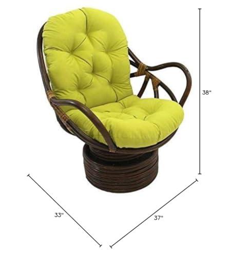 International Caravan Furniture Piece Swivel Rocker with Twill Cushion, Mojito Lime