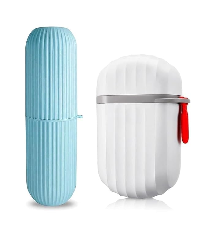 LEMBOSE Toothbrush & Soap Case | 1 Pc Leakproof Travel Soap Dish with Handle | Waterproof Polypropylene Holder for Bathroom, Cam