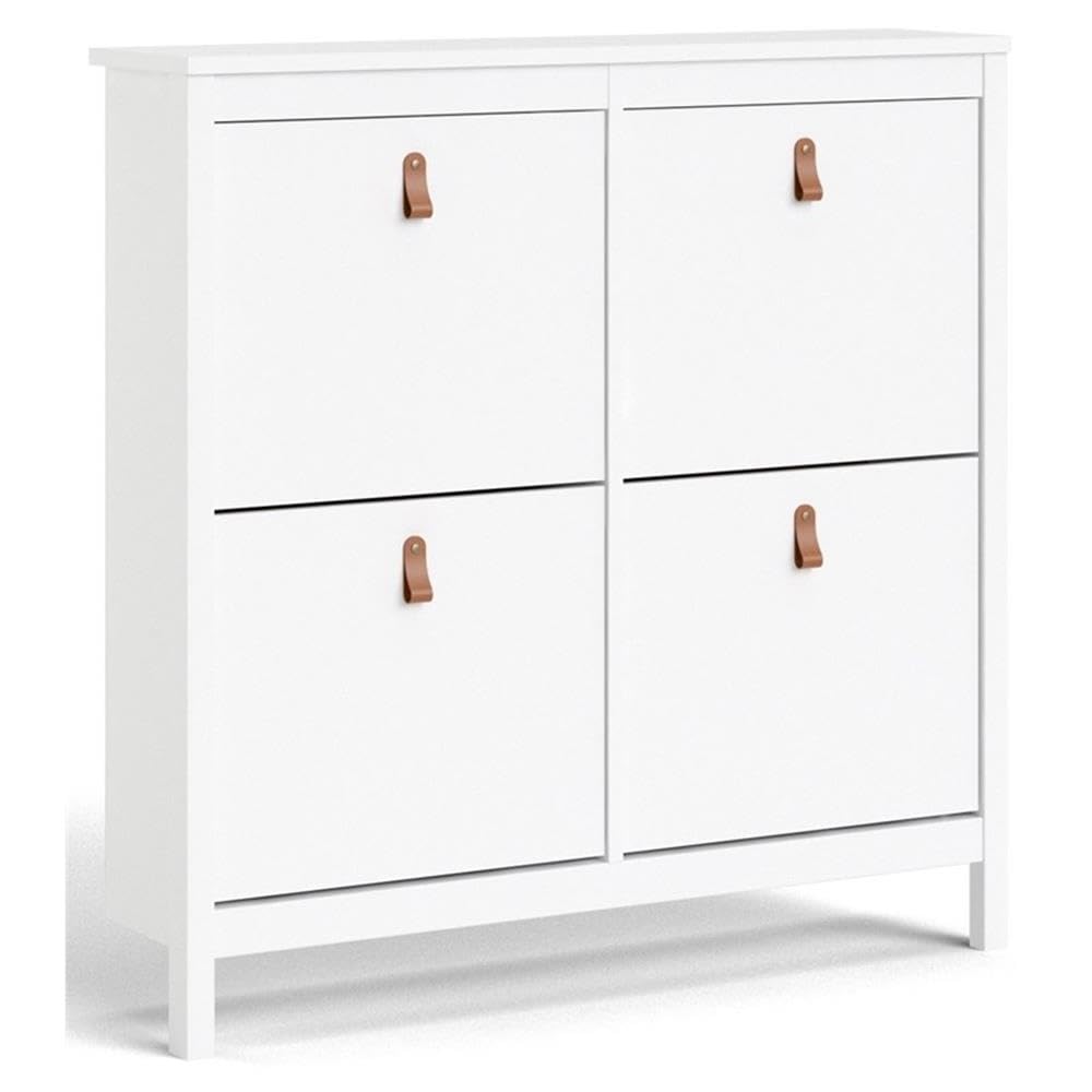 Madrid 4 Drawer Shoe Cabinet, White