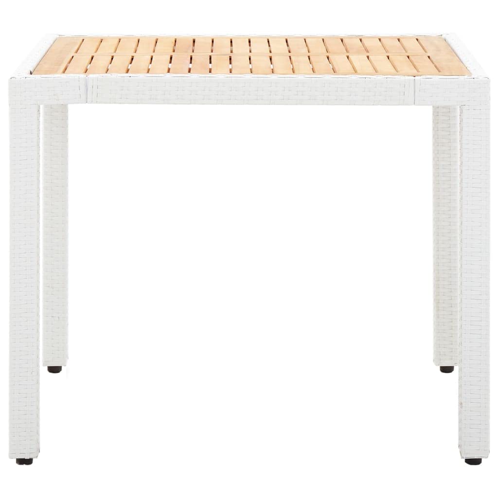 5 Piece Patio Dining Set Poly Rattan White