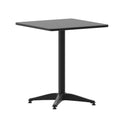 Flash Furniture Mellie 23.5 Square Aluminum Indoor-Outdoor Table with Base, Black
