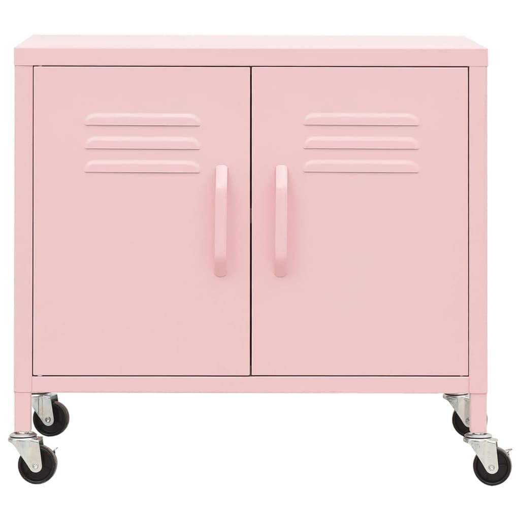 vidaXL Storage Cabinet Pink 23.6&quot;x13.8&quot;x19.3&quot; Steel
