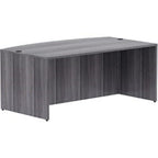 Lorell LLR69591 71 x 36 in. Bow Weathered Charcoal Laminate Desking