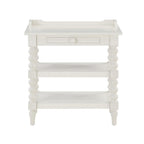 Comfort Pointe Averly Antique White Wood Turned Leg Storage Nightstand