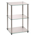 Convenience Concepts Designs2Go Classic Glass Tall 3 Tier End Table