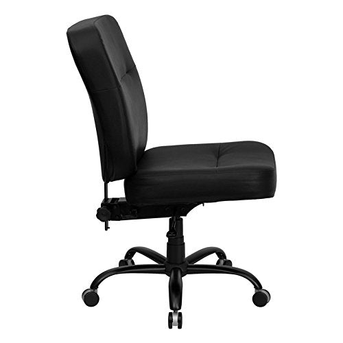 Flash Furniture Hercules Series 400 Lb. Capacity Big & Tall Black Leather Executive Swivel Office Chair With Extra Wide Seat