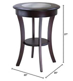 Ergode Deluxe Wood Sasha Accent Table | Sleek Curved Design | Ample Storage | Black Finish | Multiple Finishes Available | Assembly Hardware Included | 20' W x 20' D x 27' H (40019-VV)
