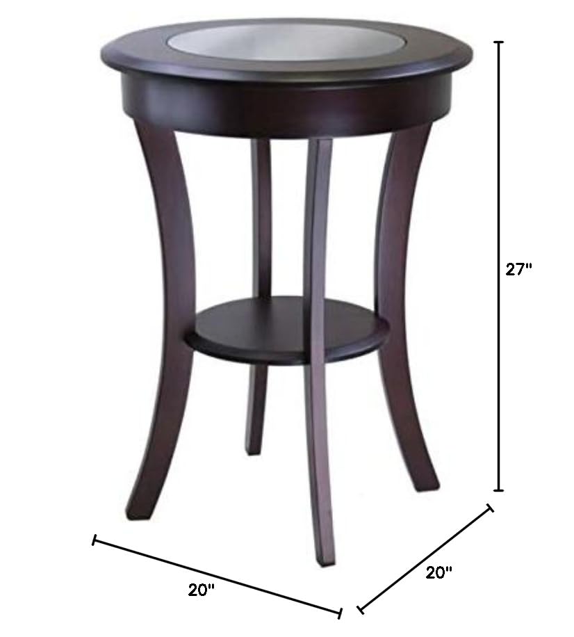 Ergode Deluxe Wood Sasha Accent Table | Sleek Curved Design | Ample Storage | Black Finish | Multiple Finishes Available | Assembly Hardware Included | 20' W x 20' D x 27' H (40019-VV)