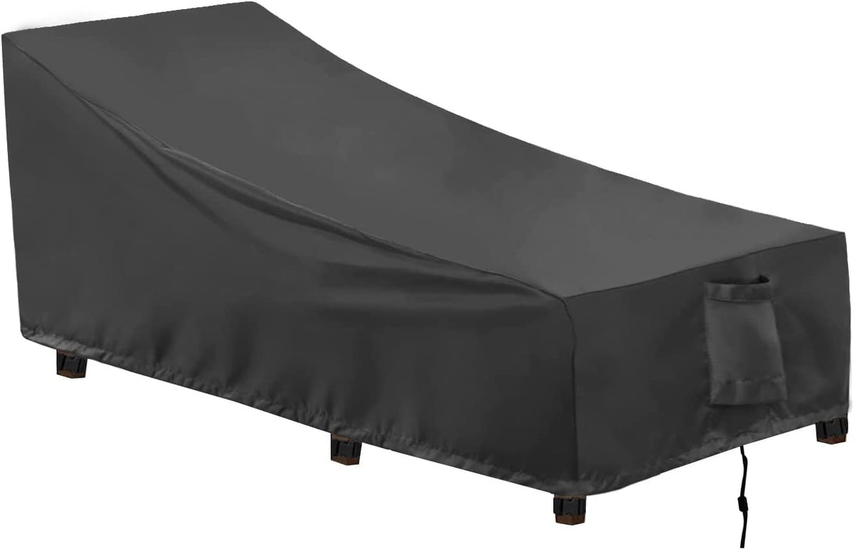 Outdoorlines Outdoor Waterproof Patio Chaise Lounge Chair Cover - Uv Resistant Lounger Covers Heavy Duty Weatherproof Patio Sofa Furniture Covers, 1 Pack, 68Wx30Dx30H Inches, Black