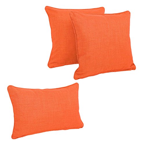 Blazing Needles Indoor/Outdoor Corded Throw Pillow Set, Tangerine Dream 3 Count