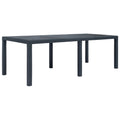 vidaXL Anthracite Patio Table with Rattan Look Design - Lightweight and Portable - Plastic Material - Ideal for Garden, Patio or