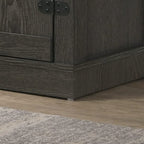 Lilola Home Salma Dark Gray 58" Wide TV Stand with 2 Open Shelves and 2 Cabinets