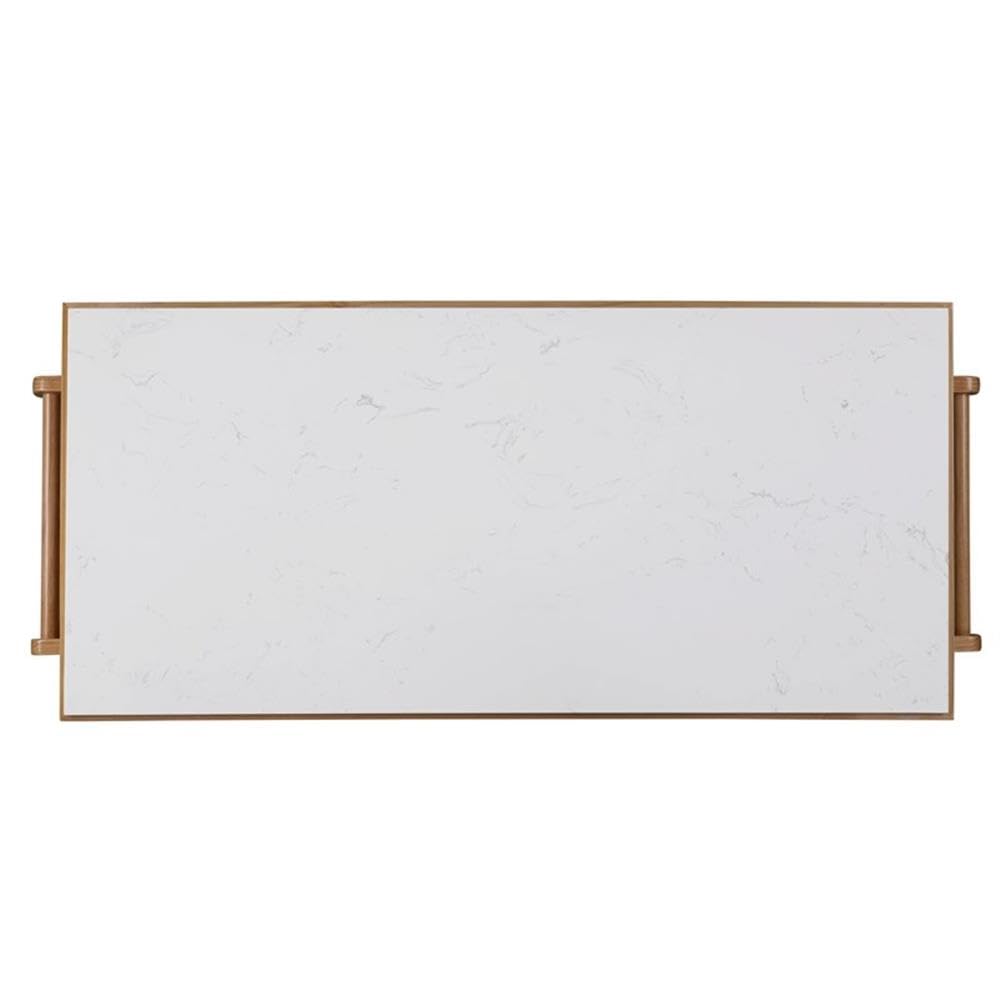 Acme Grovaam Kitchen Island in Marble & Natural Finish