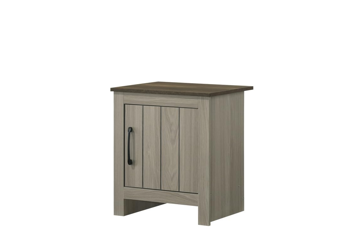 LILOLA LIVING Nyla 16&quot; W Gray Oak End Table, Side Table, Nightstand with Cabinet Door