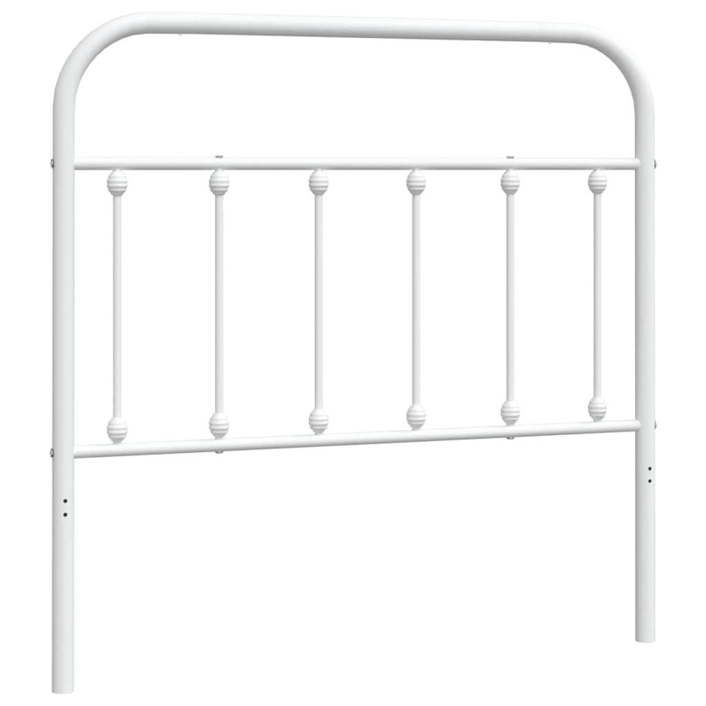 vidaXL White Metal Headboard - 39.4&quot; Classic Style Bed Backrest for Bedroom, Sturdy Steel Construction, Simple Assembly Required