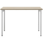 Safco Modern Home Office Desk Beige Wood Laminate White Powder Coat Steel Frame