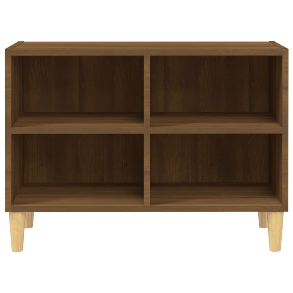vidaXL TV Cabinet with Solid Wood Legs Brown Oak 27.4x11.8x19.7