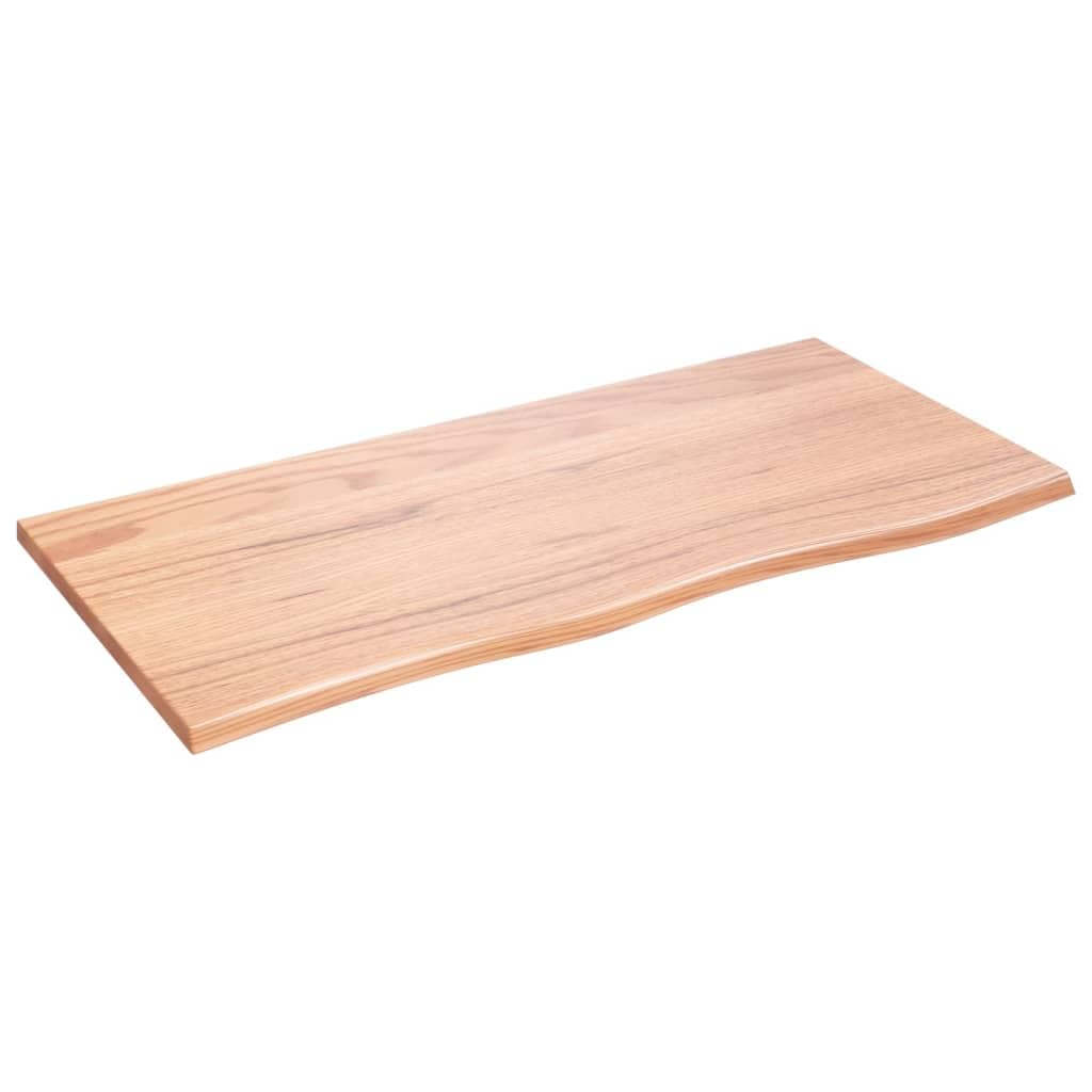 vidaXL Light Brown Solid Oak Wood Table Top, 39.4&quot;x19.7&quot;x0.8&quot;, Handmade with Live-Edge, Varnished Treatment