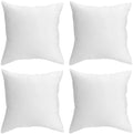 Quba Linen 16 X 16 Throw Pillow Insert - Pack Of 4 White, Down Alternative Pillow Inserts For Decorative Pillow Covers, Throw Pi