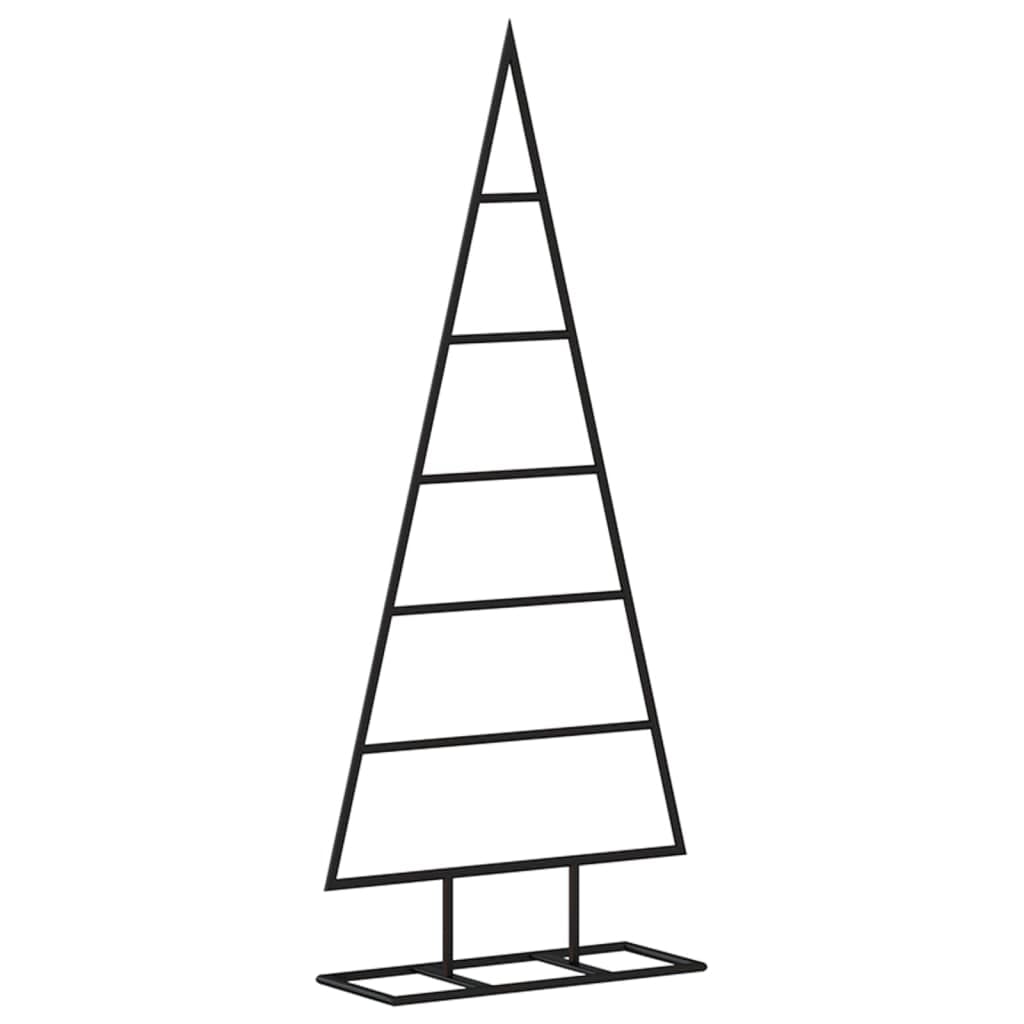 vidaXL Metal Christmas Tree, 35.4&quot; Height, Freestanding Decoration Stand, Powder-Coated Steel Material, Strong and Durable, Suitable for Indoor and Outdoor, Black