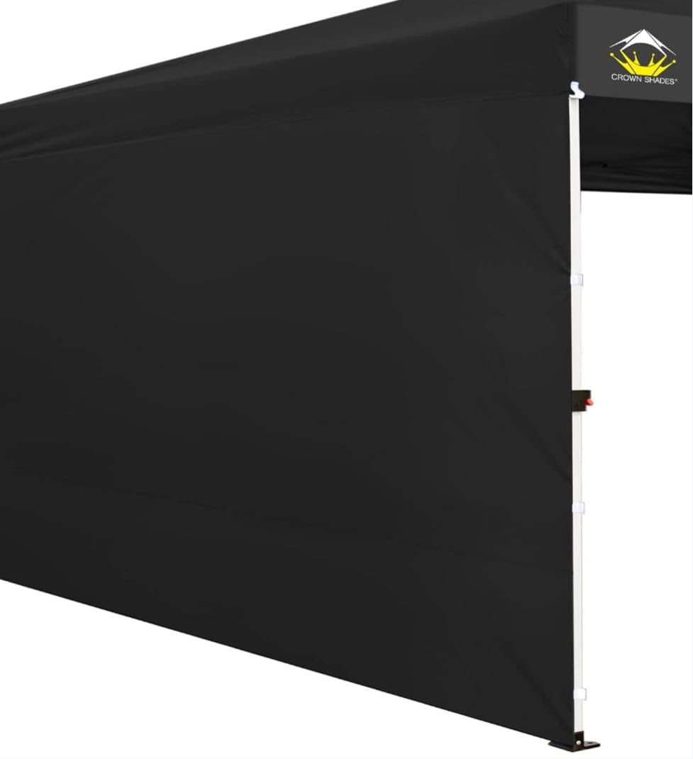 Crown Shades Canopy Sidewall For 8X8 Pop Up Canopy Tent, Canopy Tent Sidewall With Silver Coating (1 Pack, Black)