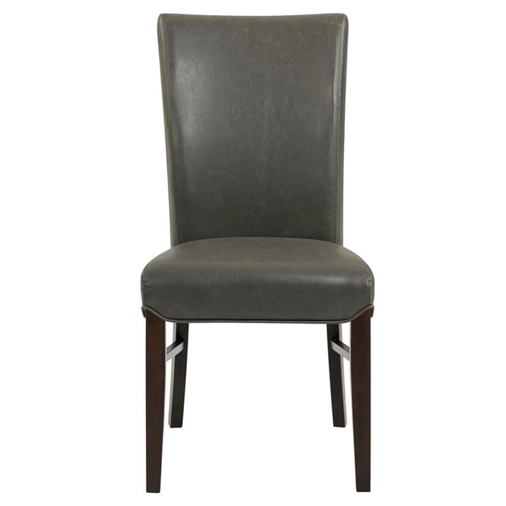 New Pacific Direct Milton Bonded Leather, Set Of 2 Dining Chairs, Vintage Gray