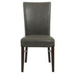 New Pacific Direct Milton Bonded Leather, Set Of 2 Dining Chairs, Vintage Gray
