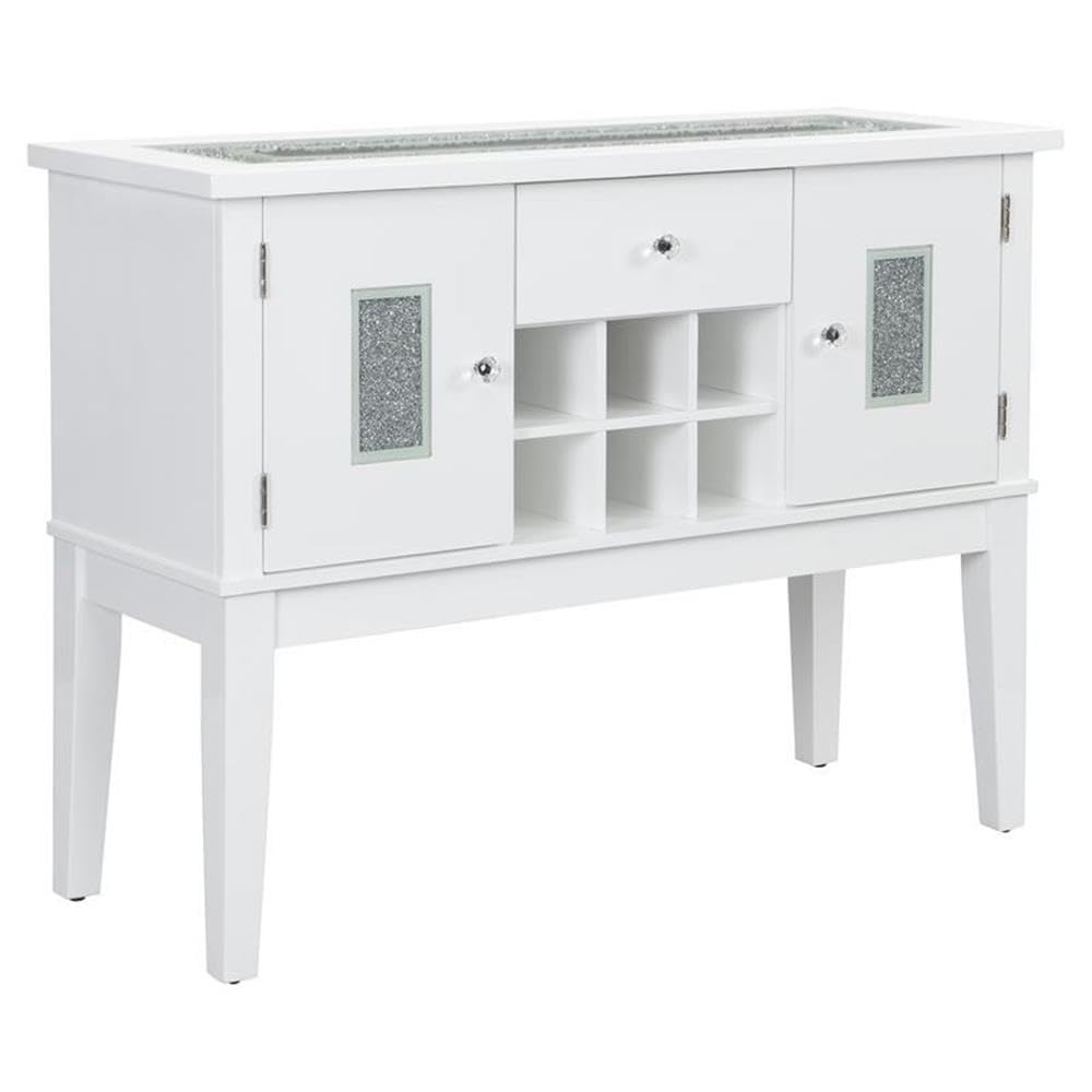 Acme Elizaveta Wooden Storage Server in Gray and White High Gloss