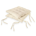 Rajasthan Crafts Pack Of 2 Chair Pad | Chair Cushion Pad | Microfiber Square Chair Pads With Ties | Seat Cushion For Chair Offic