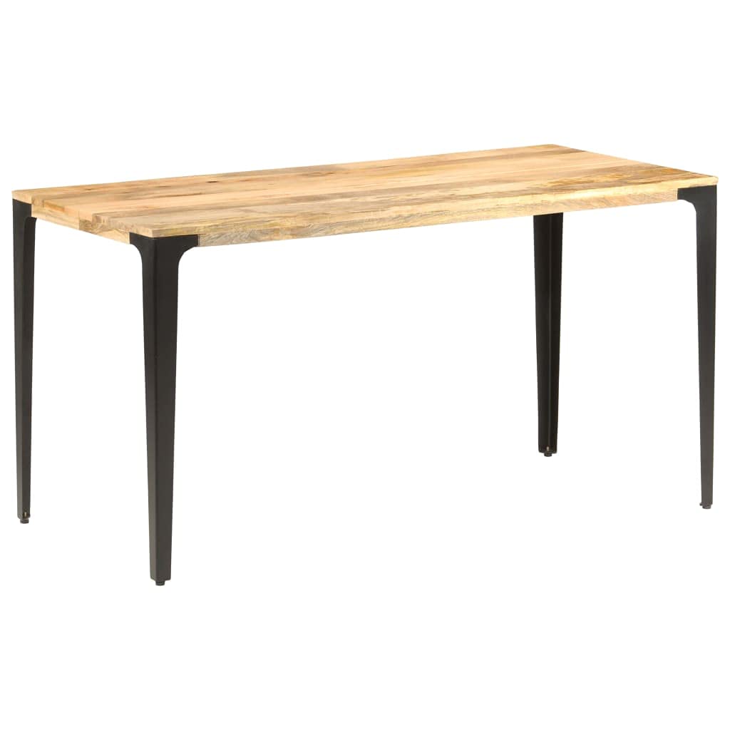 vidaXL Solid Mango Wood Dining Table - Durable, Industrial Design, Powder-Coated Steel Legs, Easy Assembly, Rectangular Shape, Brown, 55.1&quot;x27.6&quot;x29.9&quot;