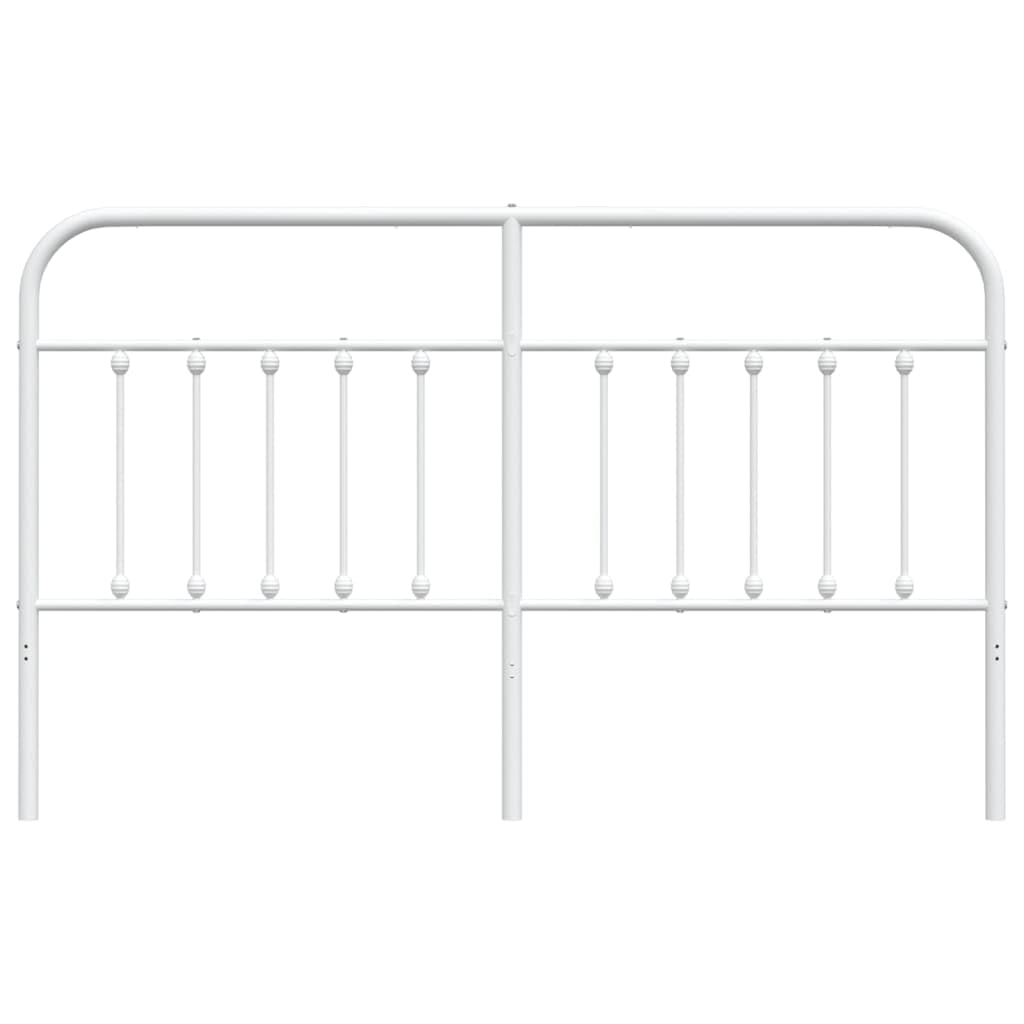 vidaXL 39.4-Inch White Metal Headboard for California King Size Beds, Durable Steel Frame in Classic Farmhouse Style, Easy Assembly, Ideal for Reading & Watching TV