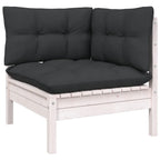 vidaXL Solid Pinewood Patio Lounge Set 4 Piece with Anthracite Cushions Garden Outdoor Lawn Yard Terrace Balcony Wooden Seat Seating Furniture