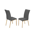 Best Quality Furniture 5Pc Dining Set (1 Table + 4 Chairs), Dark Gray, Gold