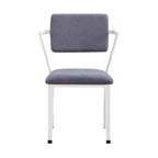 Acme Cargo Fabric Upholstered Dining Arm Chair in Gray and White Set of 2