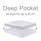 Mattress Topper Twin For Back Pain, Extra Thick Mattress Pad Cover, Plush Pillow Top, Deep Elastic Pocket, Navy