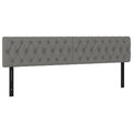 Vidaxl Polyester Fabric Led Headboard 70.9"X2.8"X30.7"/34.6" - Dark Gray - Solid Larch Wood And Engineered Wood