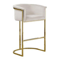 29 Cream Upholstered Barstool with Gold Base -Single